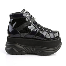 Carregar imagem no visualizador da galeria, Zapatos con plataforma Demonia NEPTUNE-100 Negro Glitter-Plata/Piel vegana