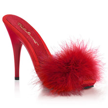 Load image into Gallery viewer, Tacones Fabulicious POISE-501F Rojo Satin Marabou