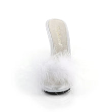 Load image into Gallery viewer, Tacones Fabulicious POISE-501F Blanco Satin Marabou