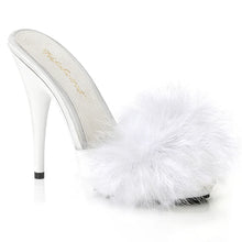 Load image into Gallery viewer, Tacones Fabulicious POISE-501F Blanco Satin Marabou
