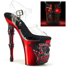 Load image into Gallery viewer, Tacones Pleaser RAPTURE-808-LT Transparente Satin Rojo