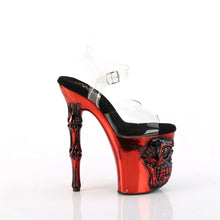 Load image into Gallery viewer, Tacones Pleaser RAPTURE-808-LT Transparente Satin Rojo