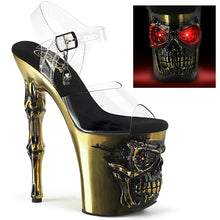 Carregar imagem no visualizador da galeria, Tacones Pleaser RAPTURE-808-LT Transparente Satin Brass