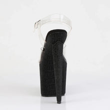 Cargar imagen en el visor de la galería, Tacones Pleaser RAZZLE-808WR Transparente Negro Reptile