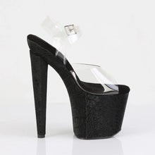 Cargar imagen en el visor de la galería, Tacones Pleaser RAZZLE-808WR Transparente Negro Reptile
