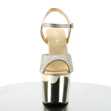 Load image into Gallery viewer, Tacones Pleaser REVOLVER-709G Dorado Gltr Cromo