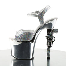 Cargar imagen en el visor de la galería, Tacones Pleaser REVOLVER-709G Plata Gltr Cromo