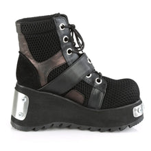 Cargar imagen en el visor de la galería, Botines Demonia SCENE-53 Negro Piel vegana-Fishnet Fabric