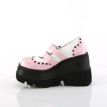 Carregar imagem no visualizador da galeria, Zapatos con plataforma Demonia SHAKER-27 B. Rosa-Blanco Charol