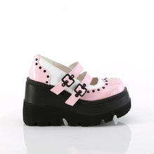 Carregar imagem no visualizador da galeria, Zapatos con plataforma Demonia SHAKER-27 B. Rosa-Blanco Charol