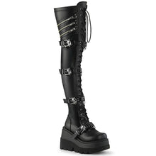 Cargar imagen en el visor de la galería, Botas (Over the Knee) Demonia SHAKER-420 Negro Stretch Piel vegana