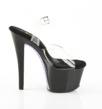 Cargar imagen en el visor de la galería, Tacones Pleaser SKY-308CRS - Transparente / Strass negro-lavanda