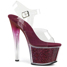 Load image into Gallery viewer, Tacones Pleaser SKY-308G-T Transparente Berry Purpurina