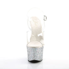 Load image into Gallery viewer, Tacones Pleaser SKY-308LG Transparente Plata Purpurina
