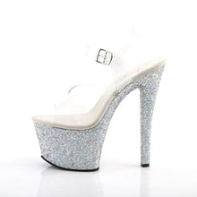 Load image into Gallery viewer, Tacones Pleaser SKY-308LG Transparente Plata Purpurina