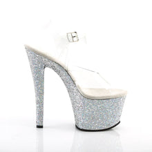 Load image into Gallery viewer, Tacones Pleaser SKY-308LG Transparente Plata Purpurina