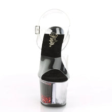 Cargar imagen en el visor de la galería, Tacones Pleaser SKY-308WHG Transparente Negro Rojo