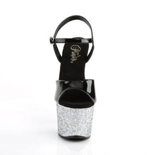 Cargar imagen en el visor de la galería, Tacones Pleaser SKY-309LG Negro Charol Plata