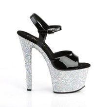 Cargar imagen en el visor de la galería, Tacones Pleaser SKY-309LG Negro Charol Plata