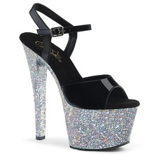 Cargar imagen en el visor de la galería, Tacones Pleaser SKY-309LG Negro Charol Plata