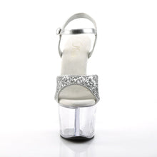 Cargar imagen en el visor de la galería, Tacones Pleaser SKY-310 Plata Gltr Transparente