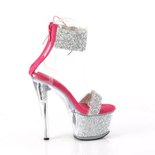Cargar imagen en el visor de la galería, Tacones Pleaser SKY-327RSI Plata H. Rosa