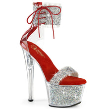 Load image into Gallery viewer, Tacones Pleaser SKY-327RSI Plata Rojo