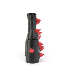 Cargar imagen en el visor de la galería, Botines Demonia SLAY-77 Negro-Rojo Piel vegana