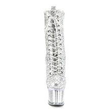 Carregar imagem no visualizador da galeria, Tacones Pleaser SPECTATOR-1040G Plata Purpurina Transparente