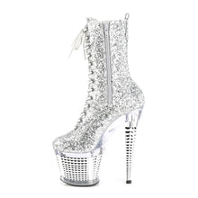 Carregar imagem no visualizador da galeria, Tacones Pleaser SPECTATOR-1040G Plata Purpurina Transparente