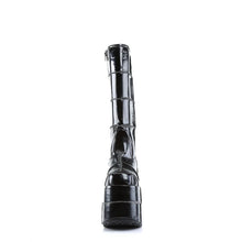 Carregar imagem no visualizador da galeria, Zapatos con plataforma Demonia STACK-301 Negro Pat