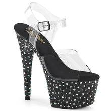 Cargar imagen en el visor de la galería, Tacones Pleaser STARDANCE-708 Transparente Negro Plata