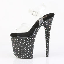 Cargar imagen en el visor de la galería, Tacones Pleaser STARDANCE-808 Transparente Negro Plata
