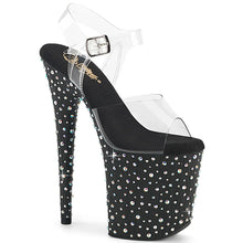 Cargar imagen en el visor de la galería, Tacones Pleaser STARDANCE-808 Transparente Negro Plata