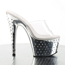 Cargar imagen en el visor de la galería, Tacones Pleaser STARDUST-701 Transparente Plata Cromo