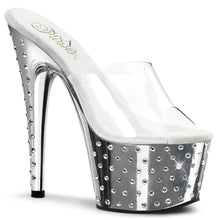 Cargar imagen en el visor de la galería, Tacones Pleaser STARDUST-701 Transparente Plata Cromo