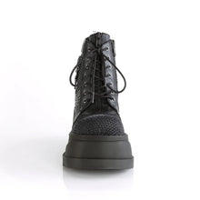 Carregar imagem no visualizador da galeria, Botines Demonia STOMP-18 Negro Piel vegana-Grey Velvet