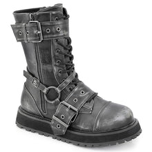 Cargar imagen en el visor de la galería, Botas Demonia VALOR-220 - Negro-plata piel vegana efecto desgastado