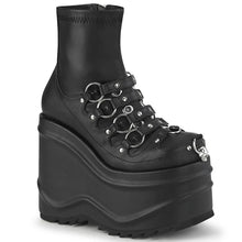 Carregar imagem no visualizador da galeria, Botines Demonia WAVE-110 Negro Stretch Piel vegana