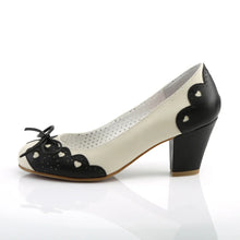 Cargar imagen en el visor de la galería, Tacones Pin Up Couture WIGGLE-17 Negro Crema Piel