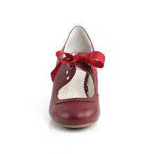 Cargar imagen en el visor de la galería, Tacones Pin Up Couture WIGGLE-32 Burdeos Piel Sintética