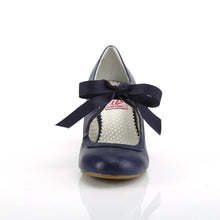 Cargar imagen en el visor de la galería, Tacones Pin Up Couture WIGGLE-32 Navy Azul Piel