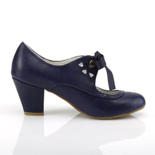 Cargar imagen en el visor de la galería, Tacones Pin Up Couture WIGGLE-32 Navy Azul Piel
