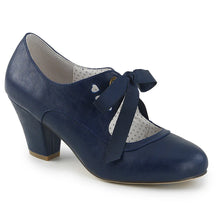 Cargar imagen en el visor de la galería, Tacones Pin Up Couture WIGGLE-32 Navy Azul Piel