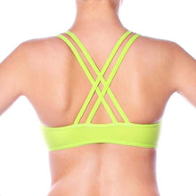 Carregar imagem no visualizador da galeria, Xenia sports bra | Sports bra | Color: yellow | Women's sports bra | Dragonfly Pole Dance Clothes and Bikram Hot Yoga Outfit