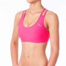 Carregar imagem no visualizador da galeria, Doppel-Träger Sport-BH | Sports bra | Color: yellow | Women's sports bra | Dragonfly Pole Dance Clothes and Bikram Hot Yoga Outfit