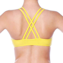Carregar imagem no visualizador da galeria, Xenia sports bra | Sports bra | Color: yellow | Women's sports bra | Dragonfly Pole Dance Clothes and Bikram Hot Yoga Outfit