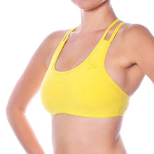 Carregar imagem no visualizador da galeria, Xenia sports bra | Sports bra | Color: yellow | Women's sports bra | Dragonfly Pole Dance Clothes and Bikram Hot Yoga Outfit