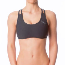 Carregar imagem no visualizador da galeria, Double shoulder straps sports bra | Sports bra | Color: grey | Women's sports bra | Dragonfly Pole Dance Clothes and Bikram Hot Yoga Outfit