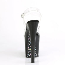 Cargar imagen en el visor de la galería, Tacones Pleaser XTREME-808CHS Transparente Negro Plata